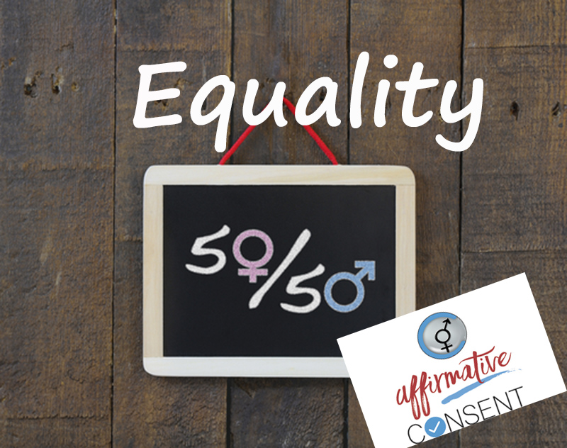 Blackboard with the signs of gender equality